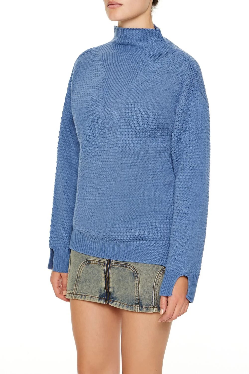 Textured Mock Neck Sweater - Image 4