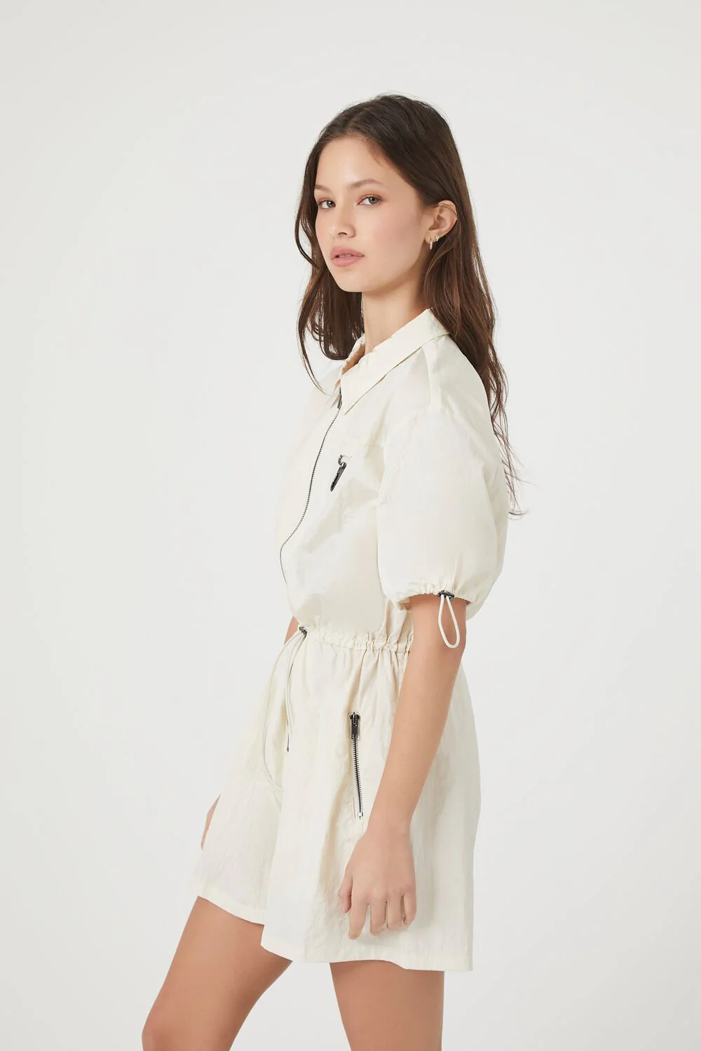 Nylon Zip-Up Toggle Romper - Image 2