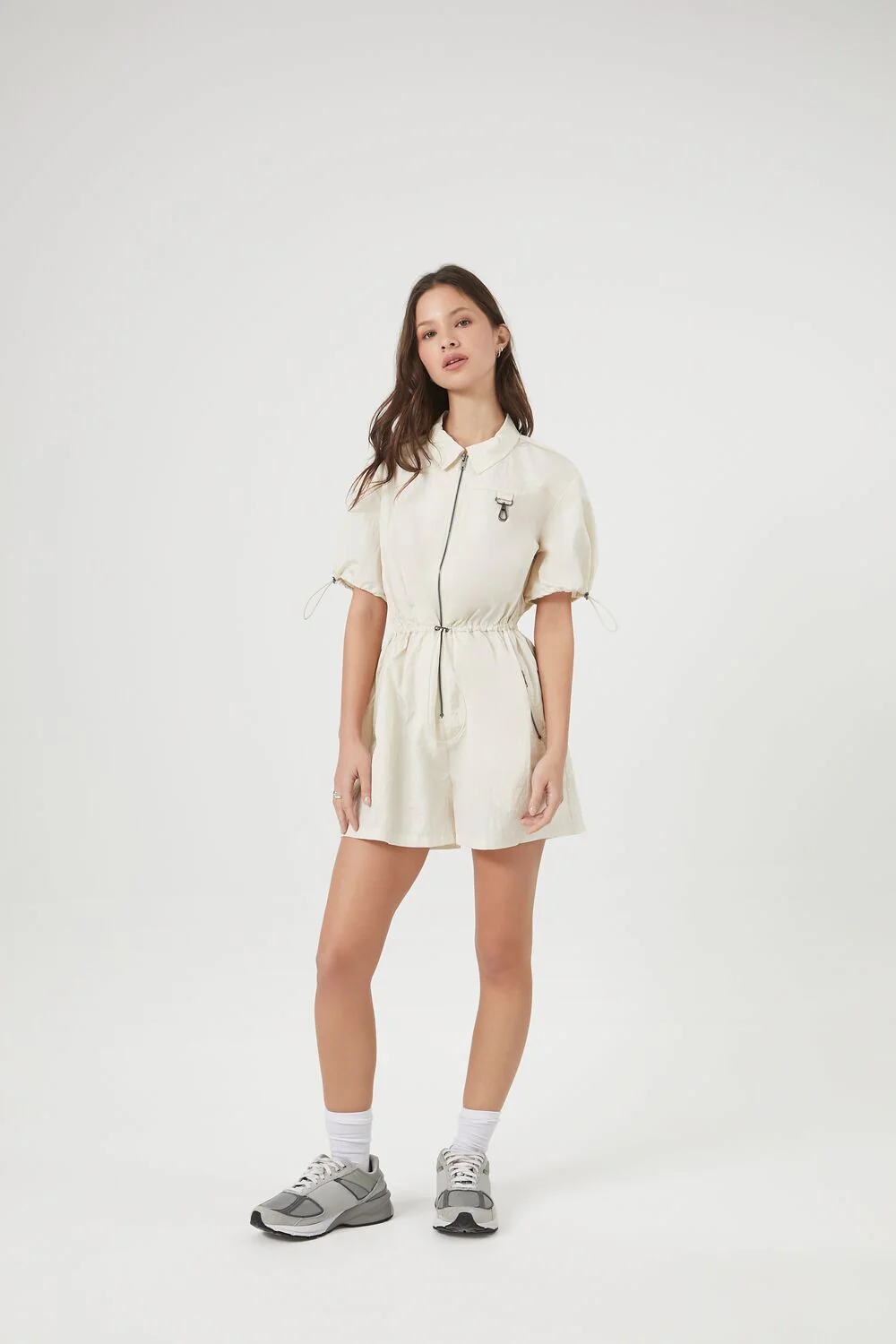 Nylon Zip-Up Toggle Romper - Image 4
