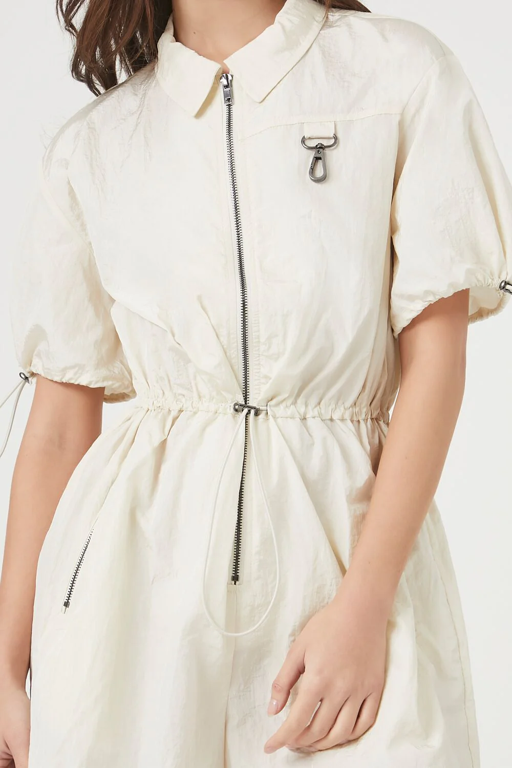 Nylon Zip-Up Toggle Romper - Image 5