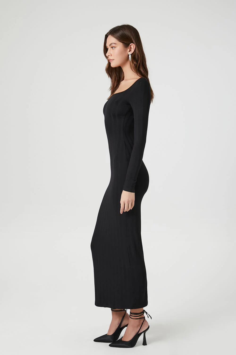 Ribbed Knit Square-Neck Maxi Dress - Image 2
