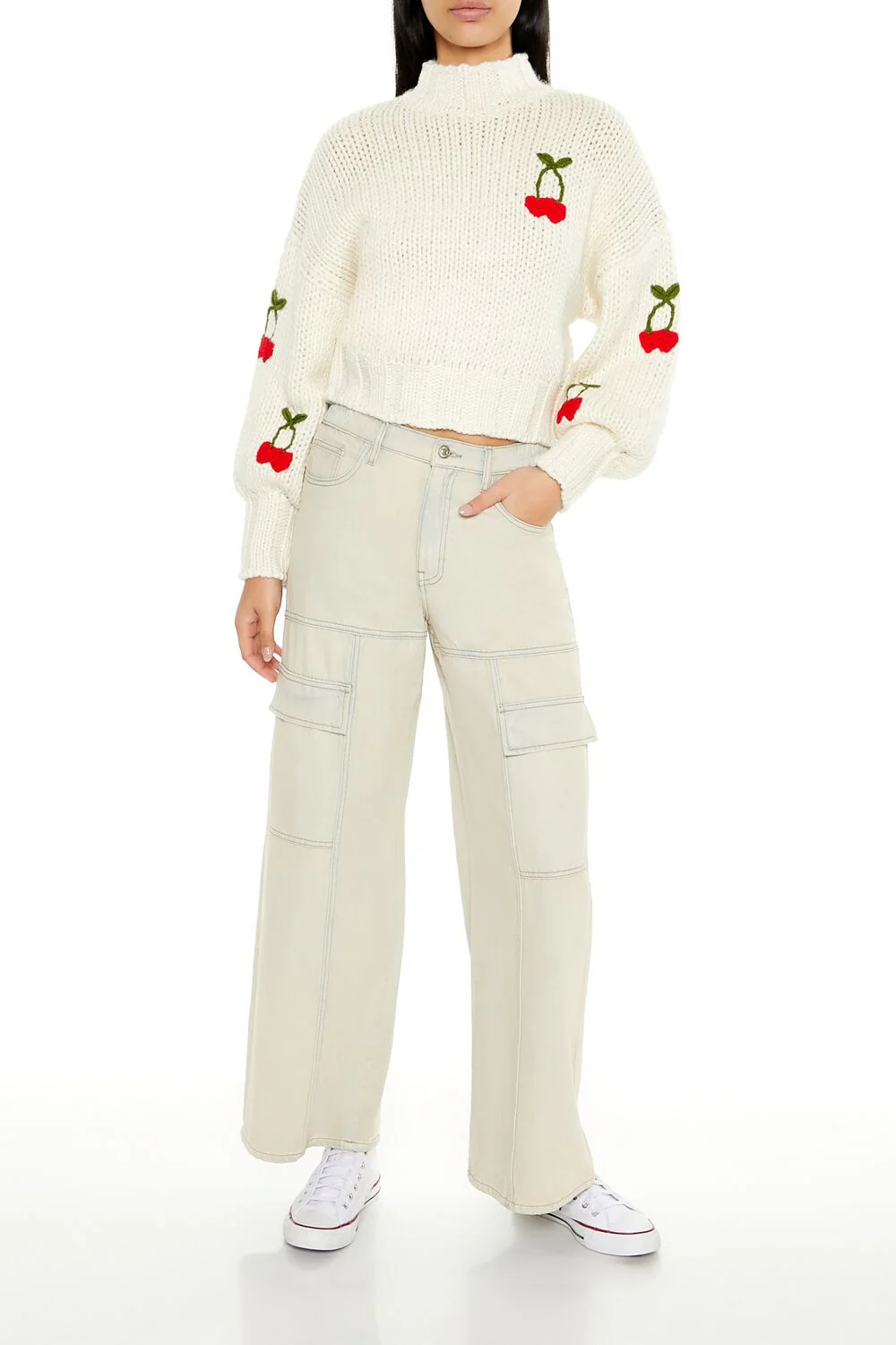 Cherry Mock Neck Sweater - Image 2