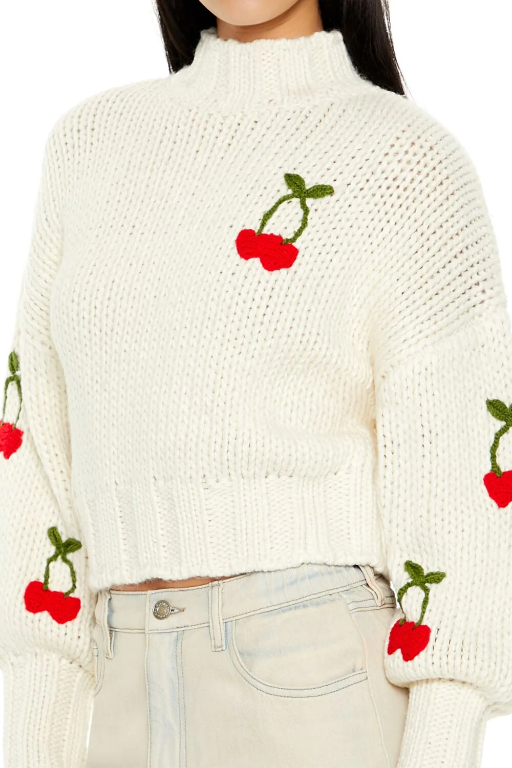 Cherry Mock Neck Sweater - Image 3