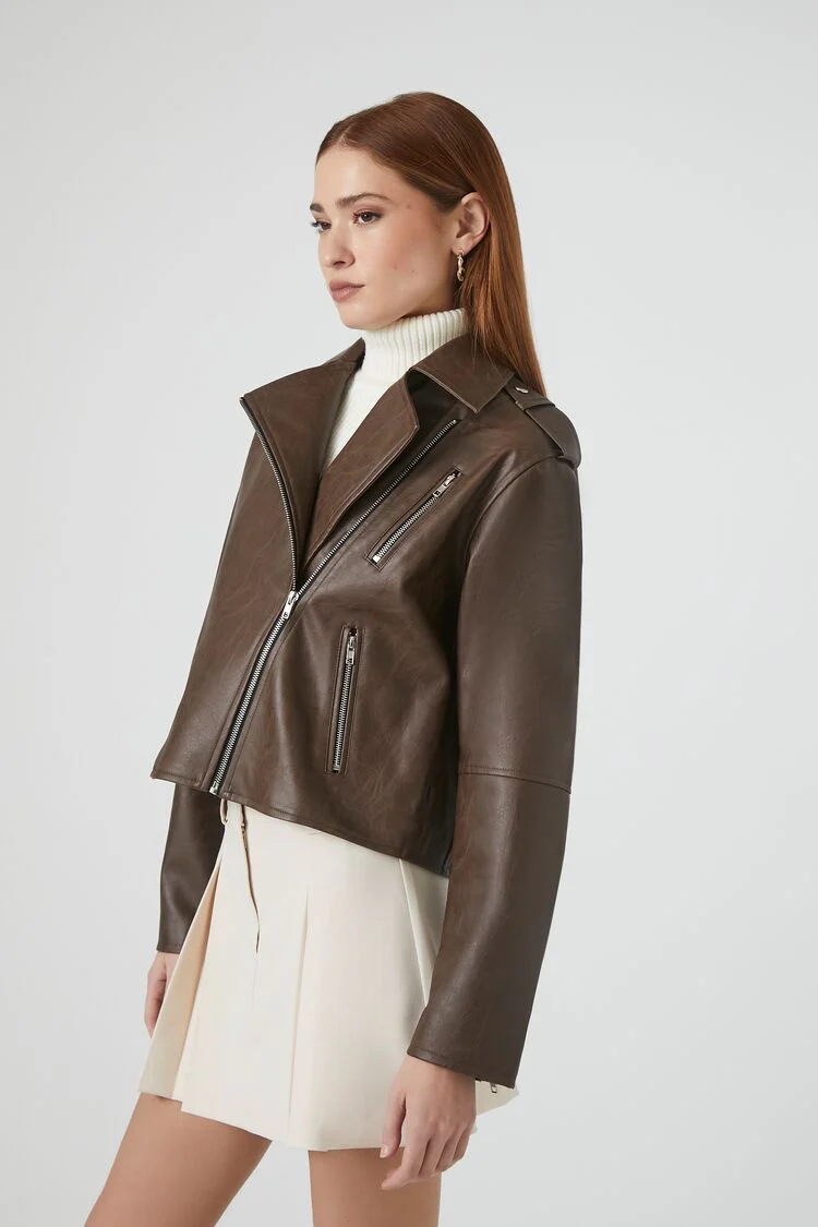 Boxy High-Low Moto Jacket - Image 2