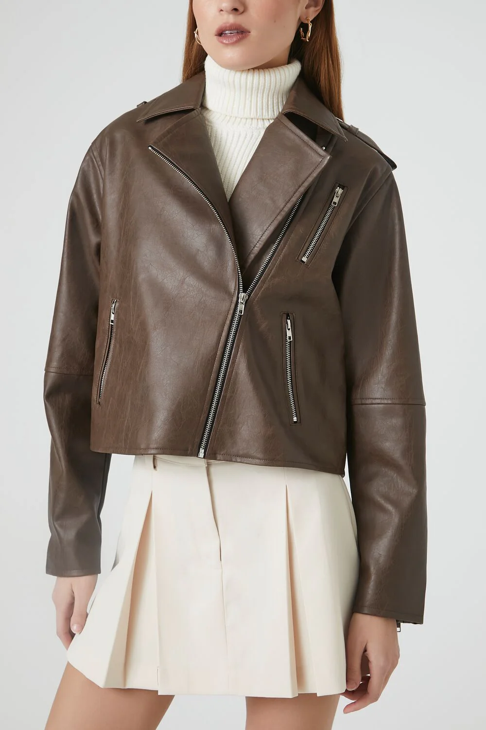 Boxy High-Low Moto Jacket - Image 5