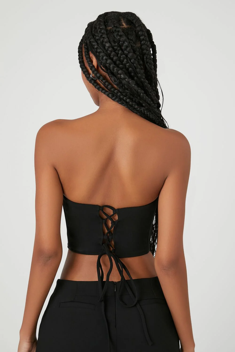 Cropped Lace-Up Tube Top - Image 3