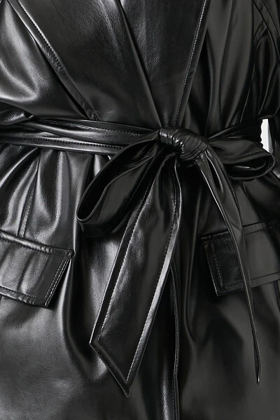 Faux Leather Wrap Jacket - Image 5