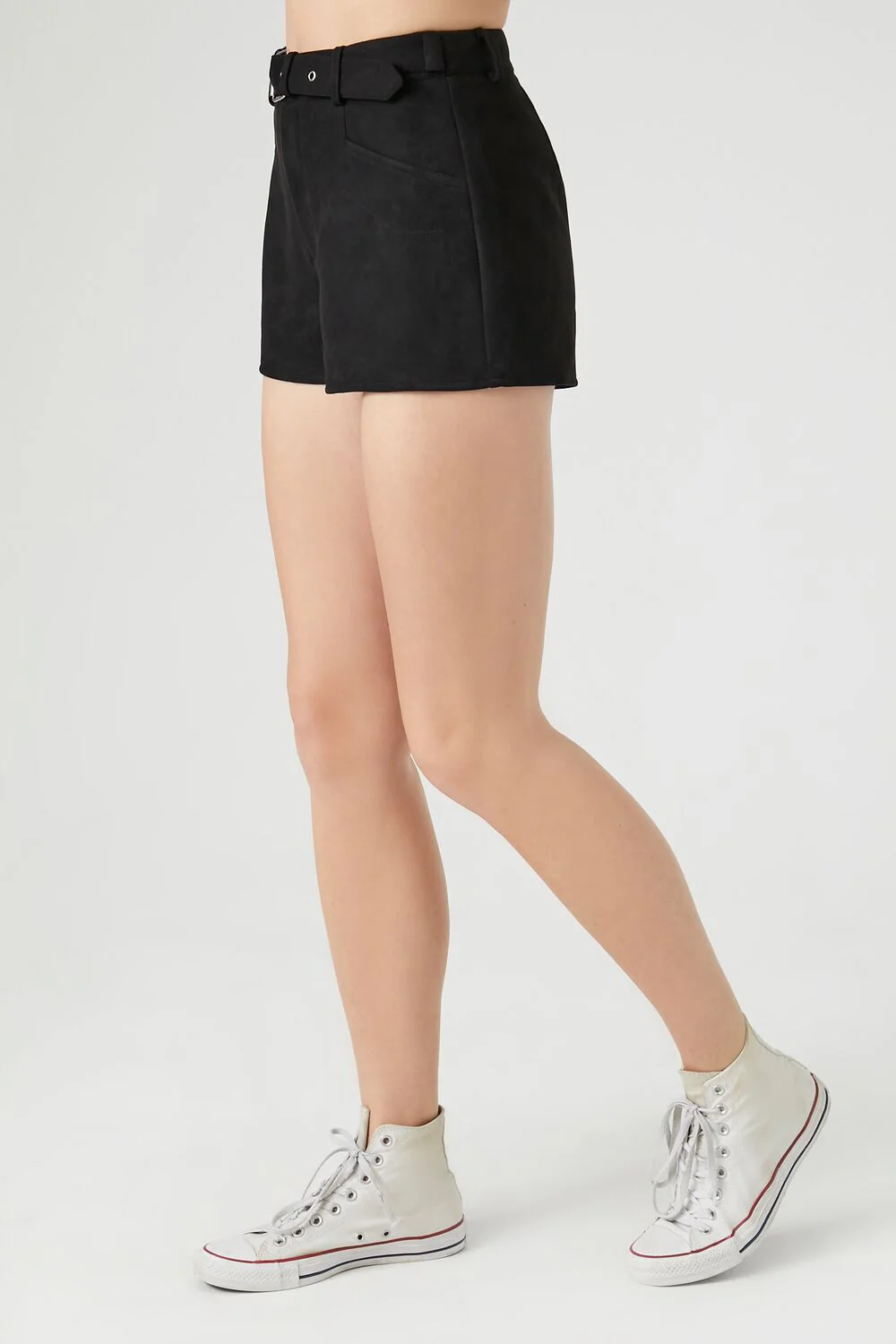 Faux Suede Belted Shorts - Image 3