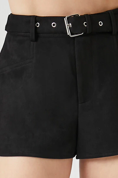 Faux Suede Belted Shorts - Image 6