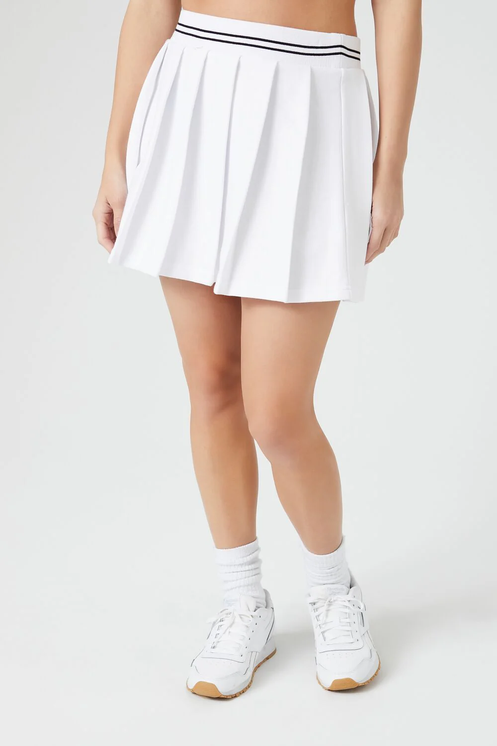Pleated Stripe Mini Skirt - Image 2