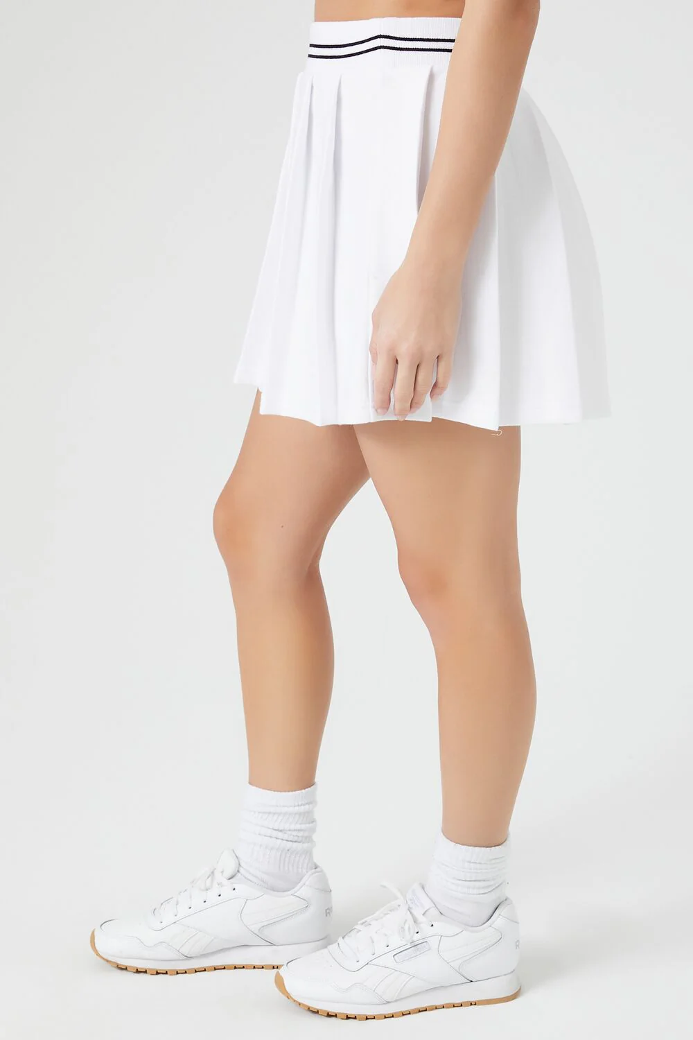 Pleated Stripe Mini Skirt - Image 3