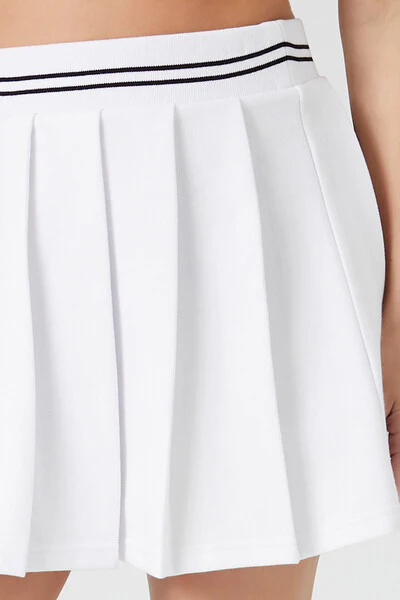 Pleated Stripe Mini Skirt - Image 6