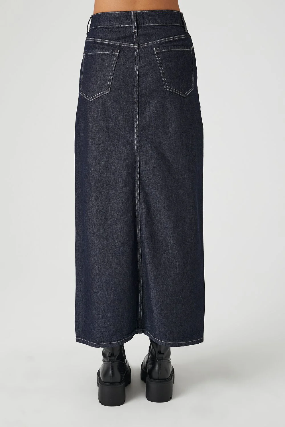 Denim Maxi Slit Skirt - Image 4