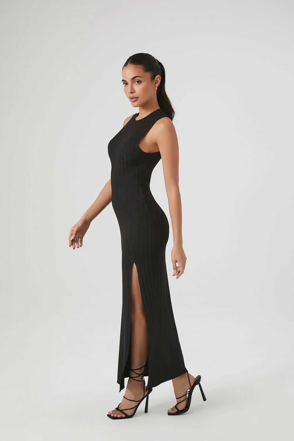Ribbed Knit Sleeveless Maxi Dress - Image 2