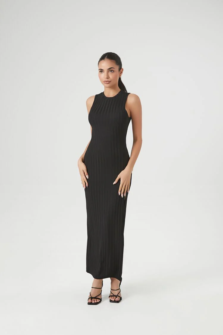 Ribbed Knit Sleeveless Maxi Dress - Image 4