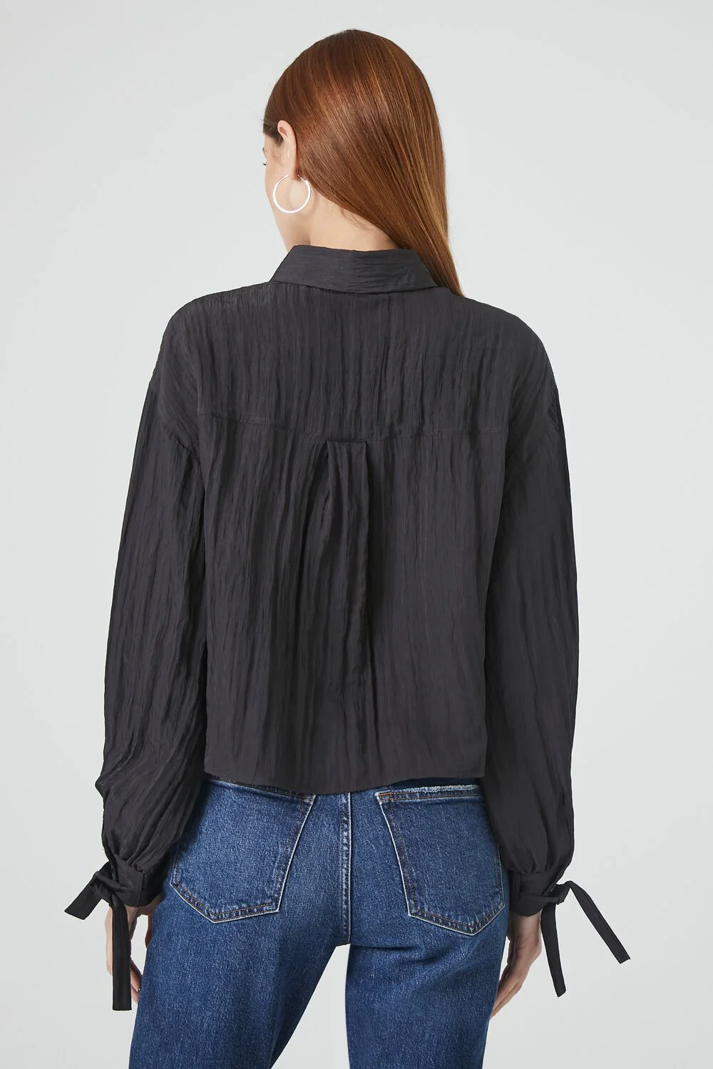 Crinkled Tie-Sleeve Shirt - Image 3
