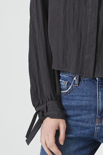 Crinkled Tie-Sleeve Shirt - Image 5