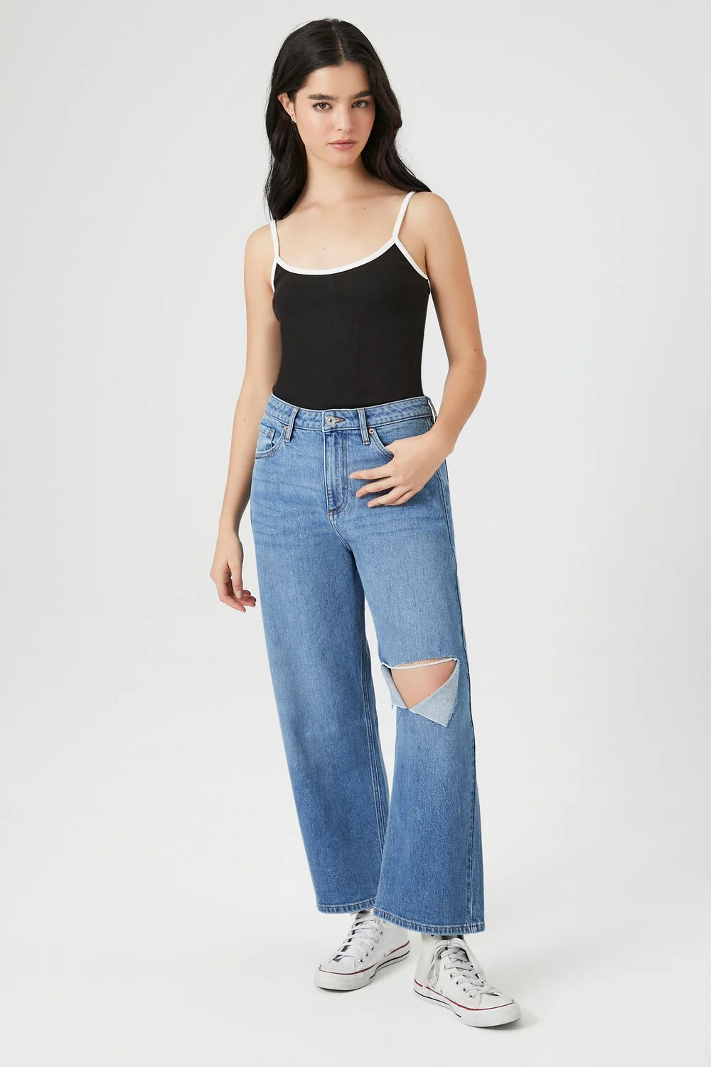 Ribbed Knit Ringer Cami Bodysuit - Image 4