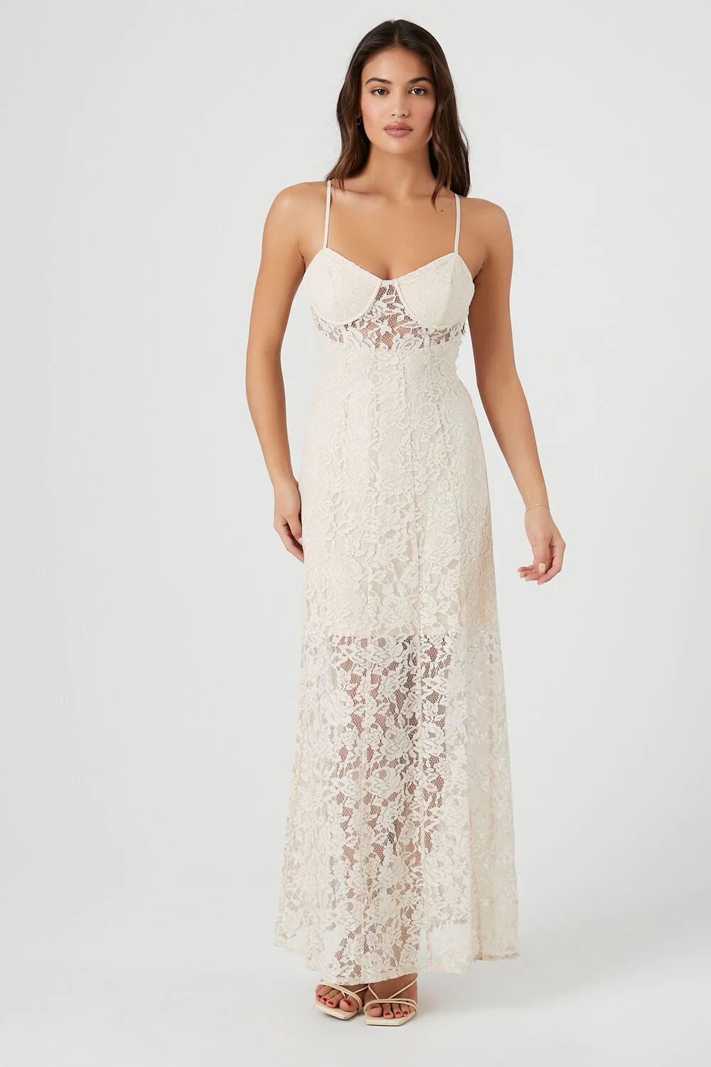 Crochet Lace Sheer Maxi Dress - Image 4
