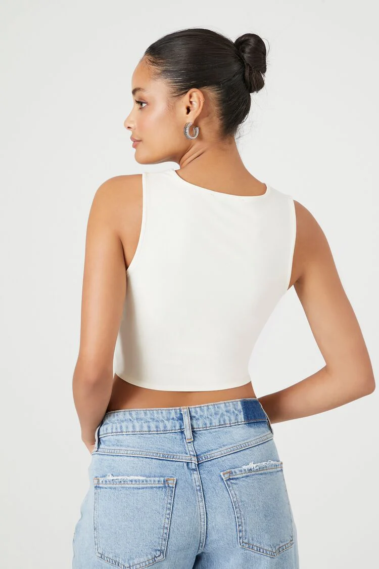 Cropped Rib-Knit Tank Top - Image 3