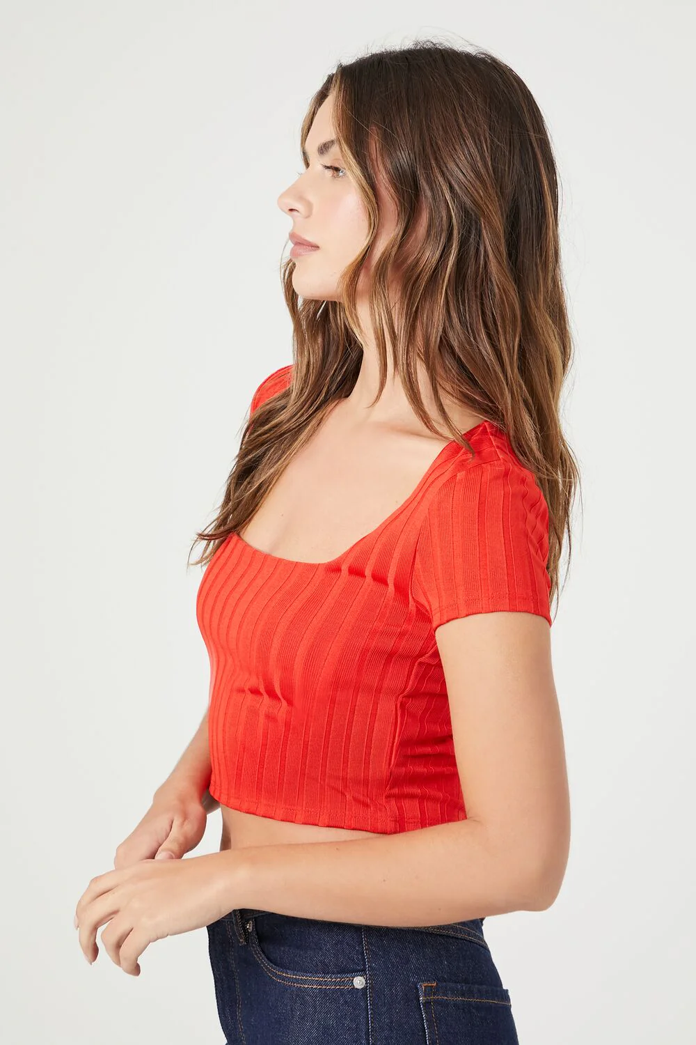 Cropped Rib-Knit Tee - Image 2