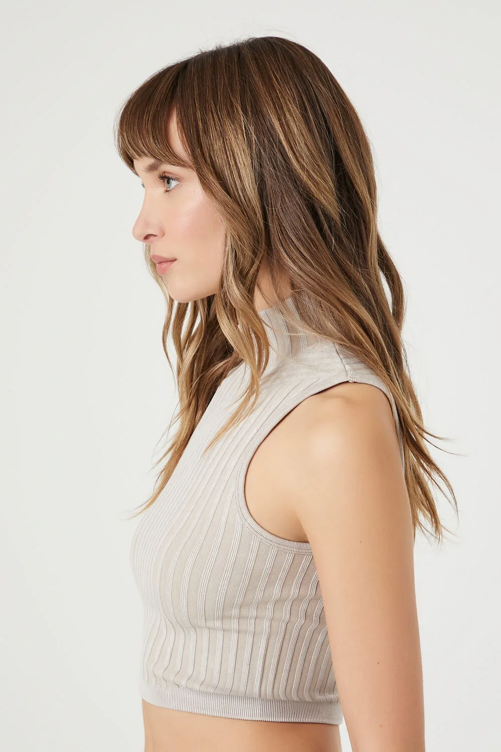 Seamless Ribbed Knit Crop Top - Image 2