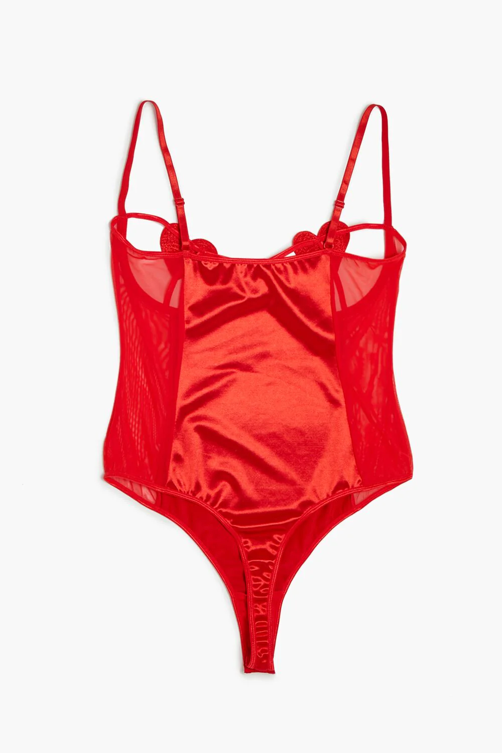 Plus Size Satin Heart Lingerie Bodysuit - Image 2