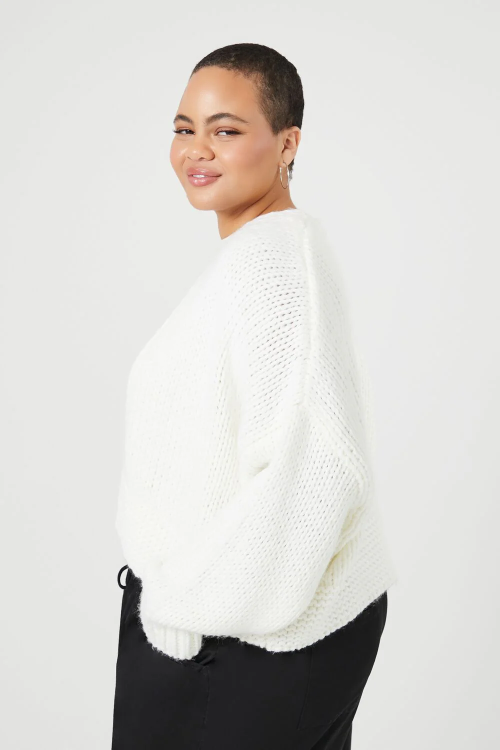 Plus Size Open-Front Cardigan Sweater - Image 2