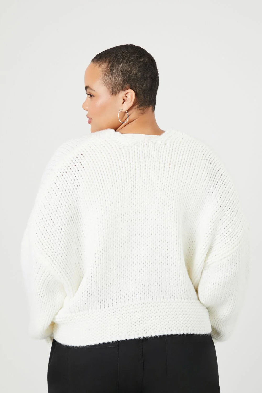 Plus Size Open-Front Cardigan Sweater - Image 3