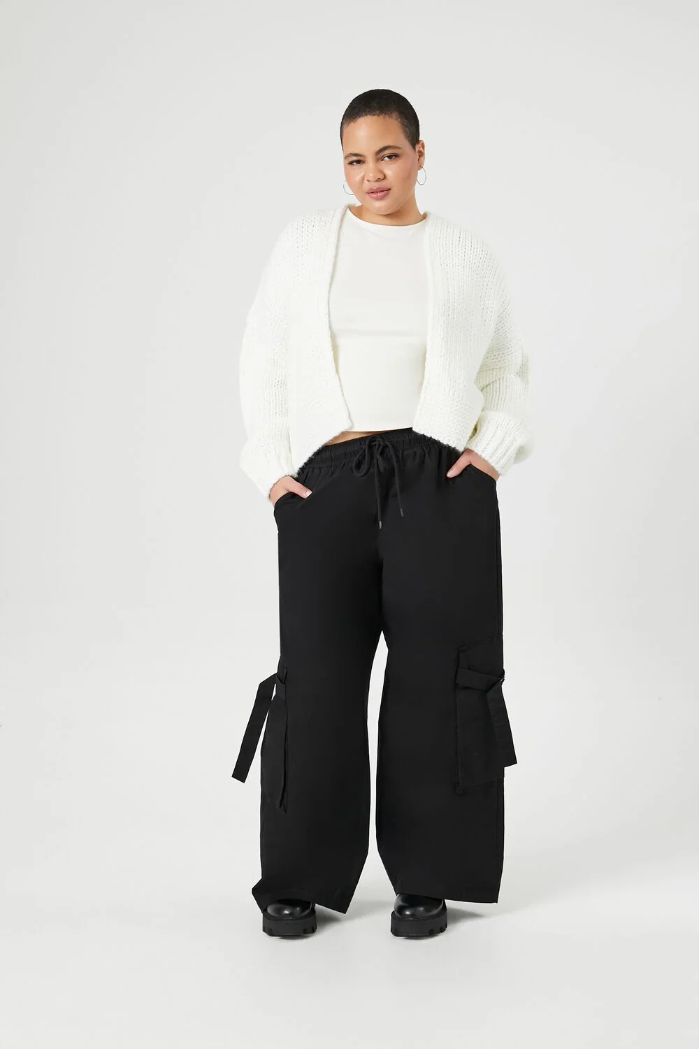 Plus Size Open-Front Cardigan Sweater - Image 4