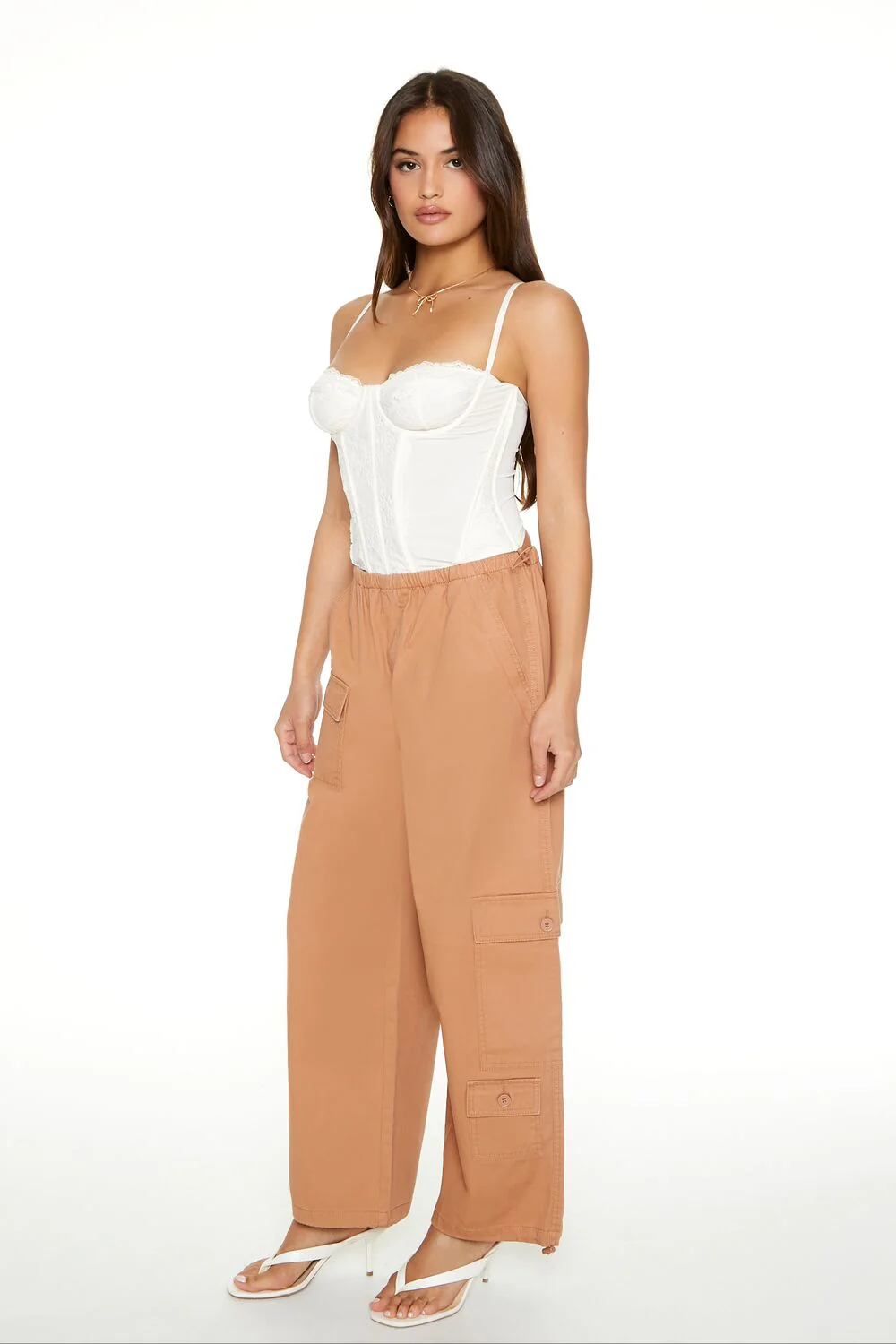 Twill Toggle Drawstring Cargo Pants - Image 6