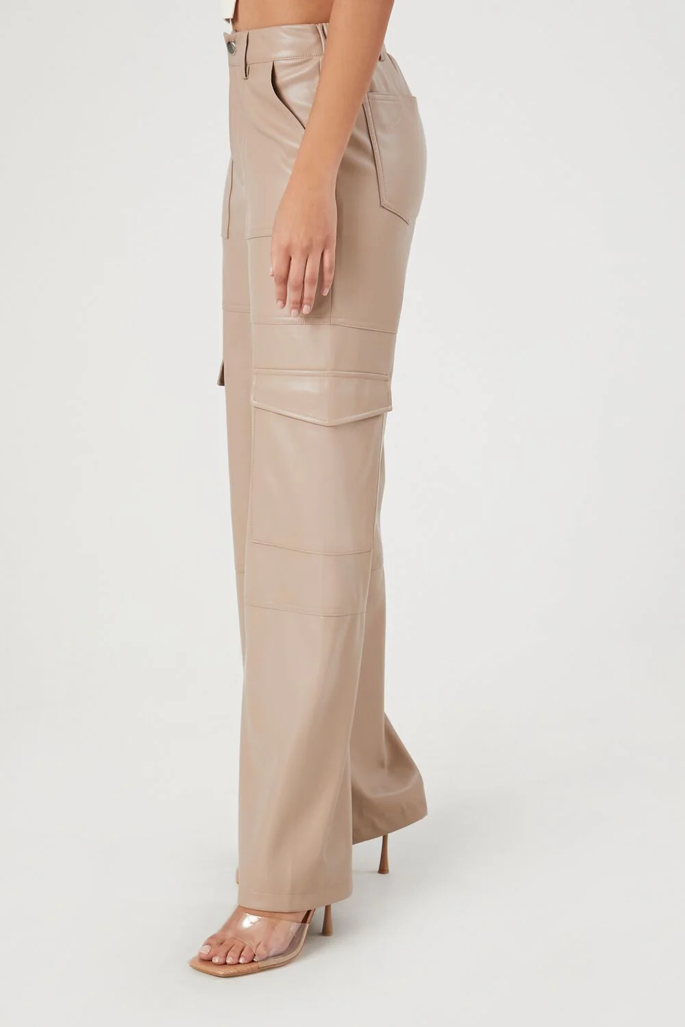 Faux Leather Cargo Pants - Image 3