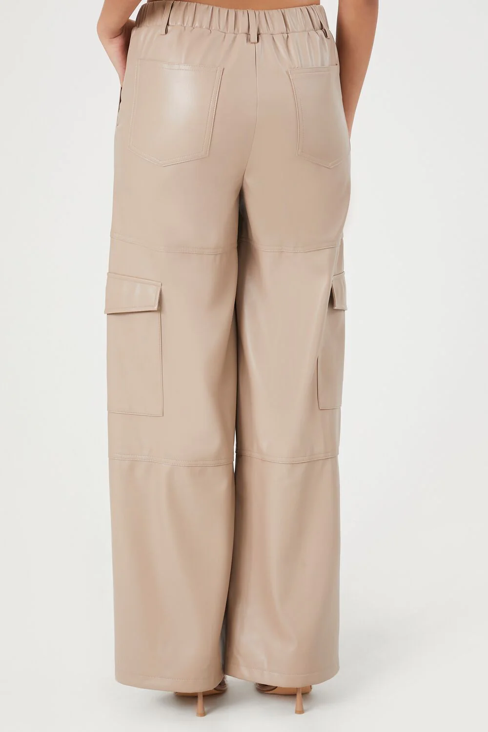 Faux Leather Cargo Pants - Image 4