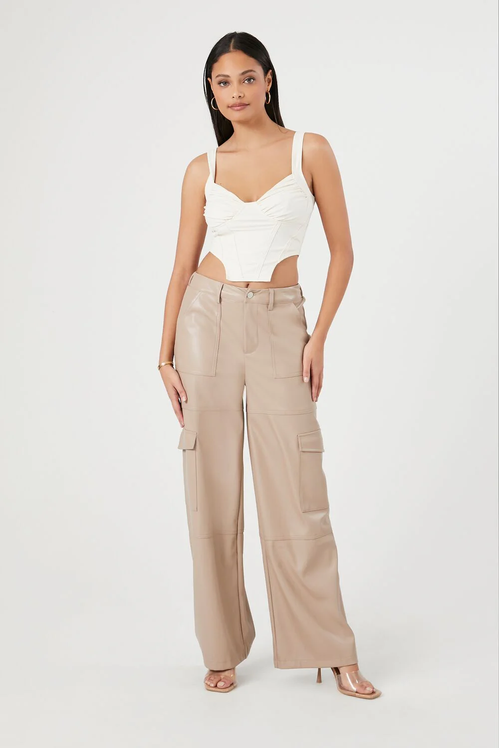Faux Leather Cargo Pants - Image 5