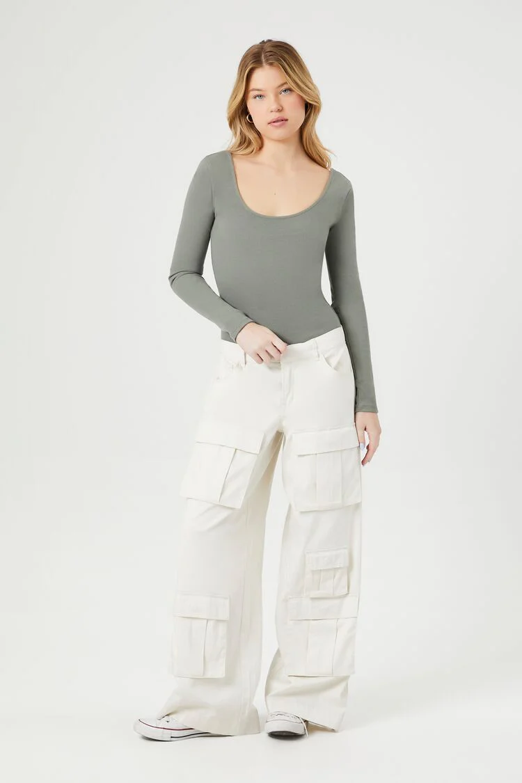 Cotton-Blend Scoop Bodysuit - Image 4