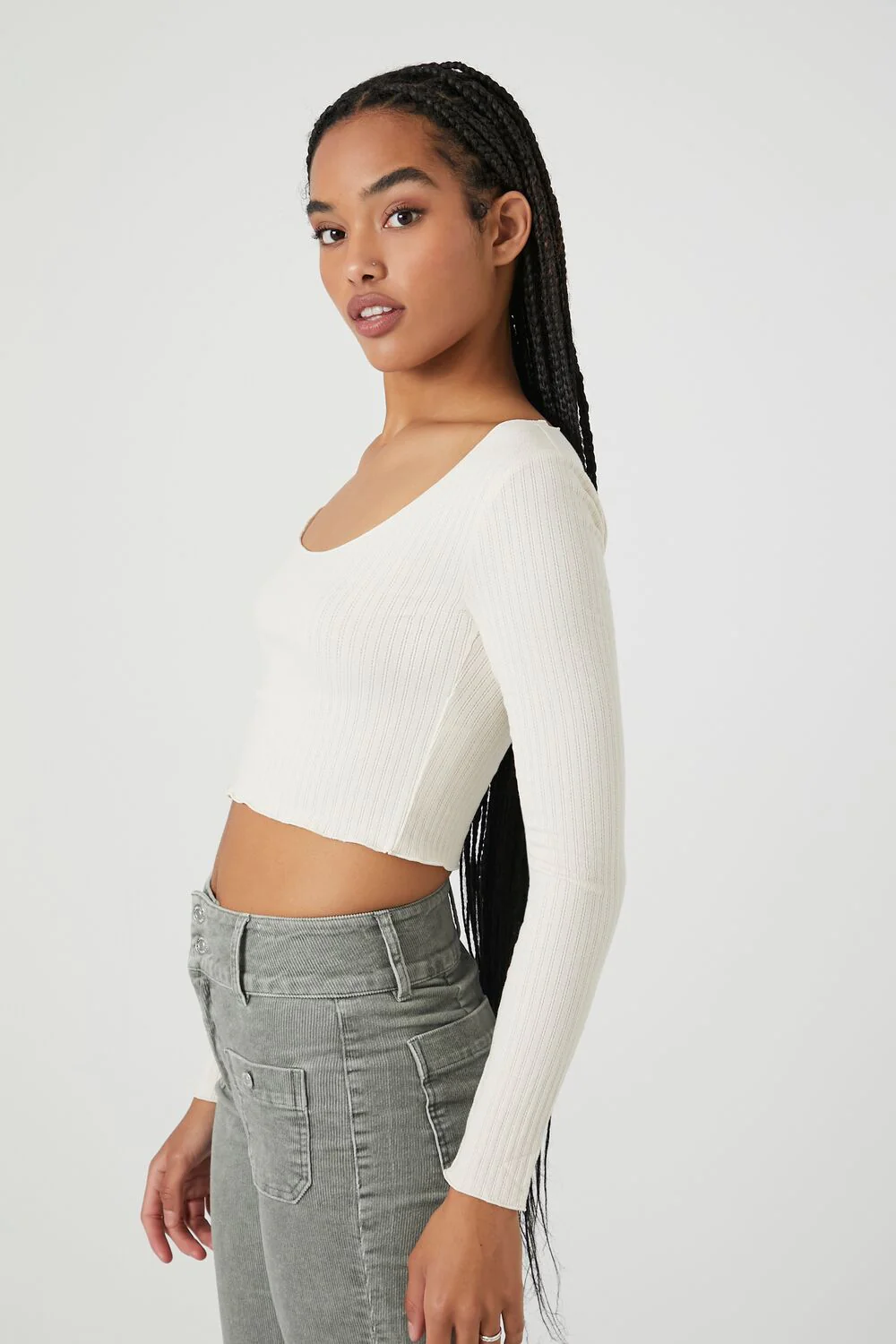 Pointelle Knit Crop Top - Image 2