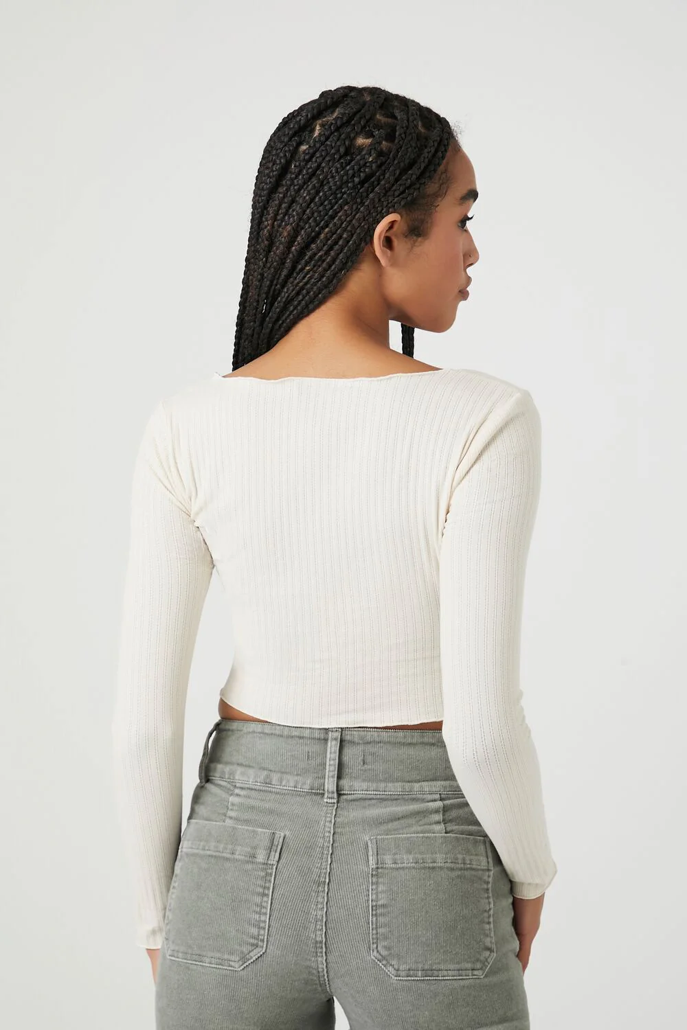 Pointelle Knit Crop Top - Image 3