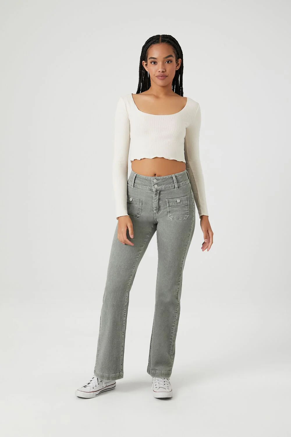 Pointelle Knit Crop Top - Image 4