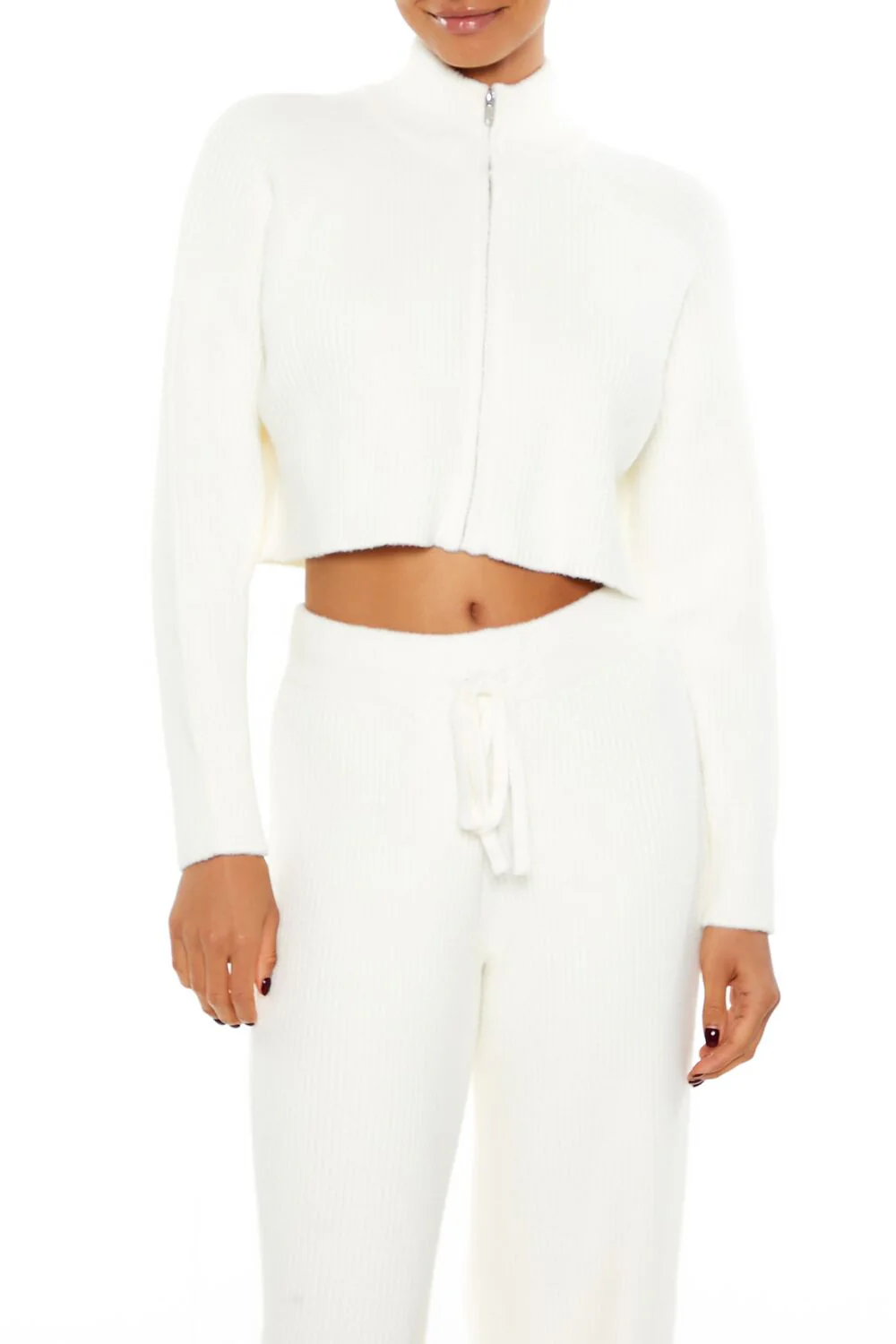 Ribbed Knit Zip-Up Sweater - Image 6