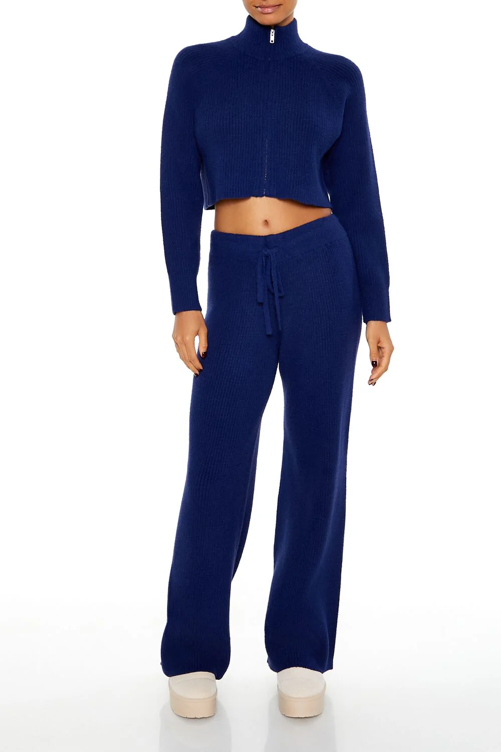 Ribbed Knit Zip-Up Sweater - Image 8