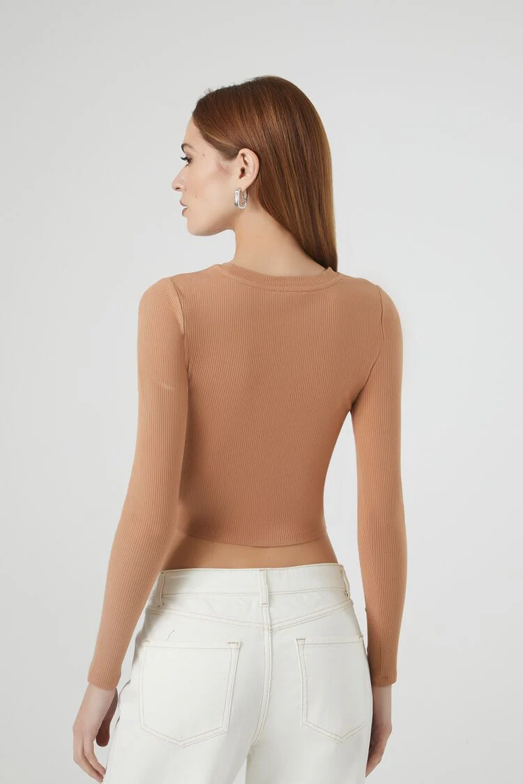 Ribbed Knit Crop Top - Image 3