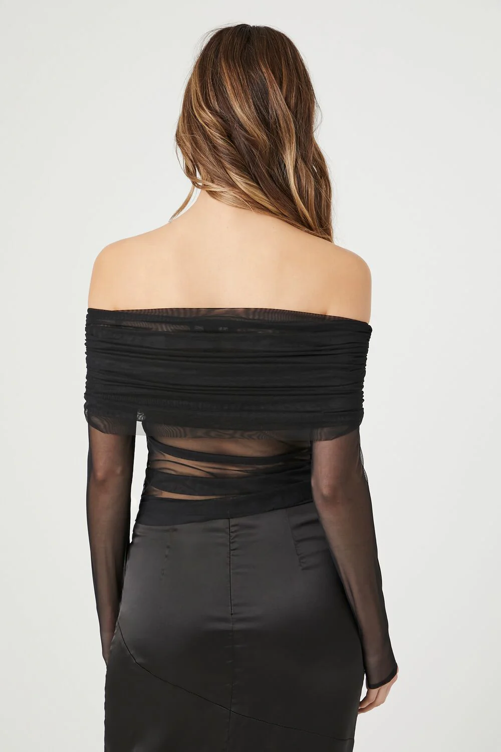Off-the-Shoulder Mesh Top - Image 3