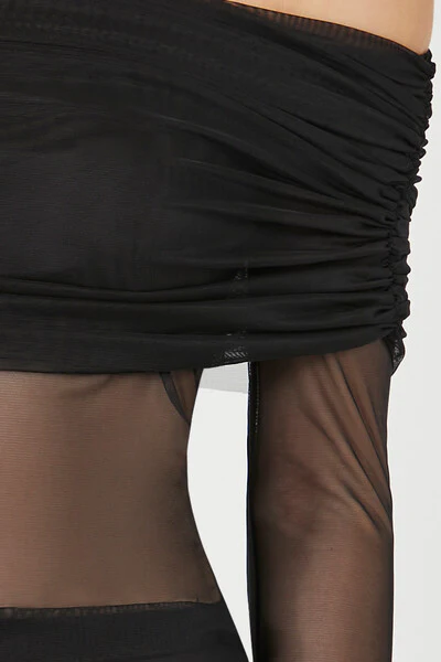 Off-the-Shoulder Mesh Top - Image 5
