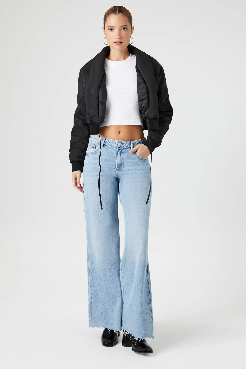 Ruched Tie-Front Puffer Jacket - Image 10