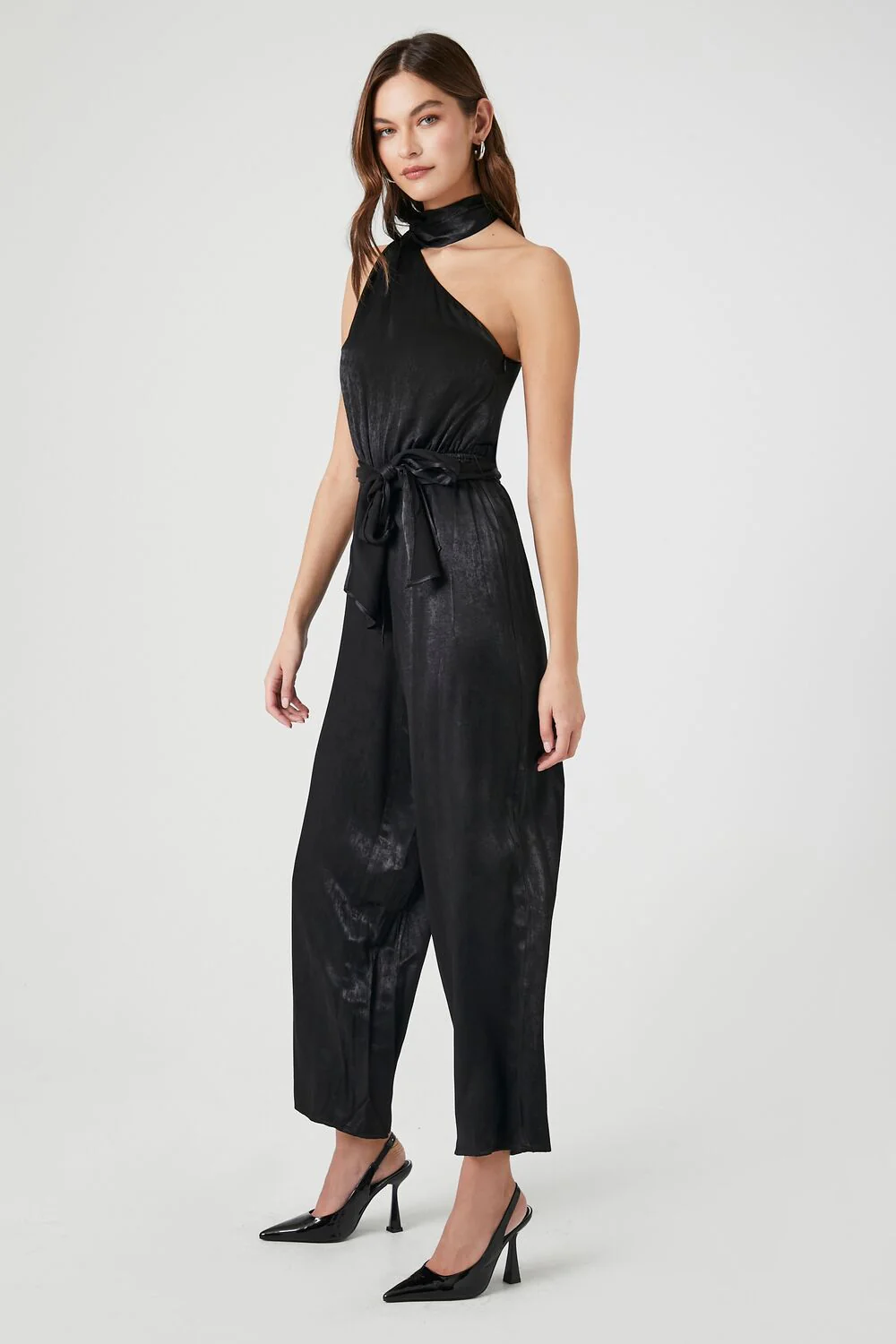 Satin One-Shoulder Jumpsuit - Image 2