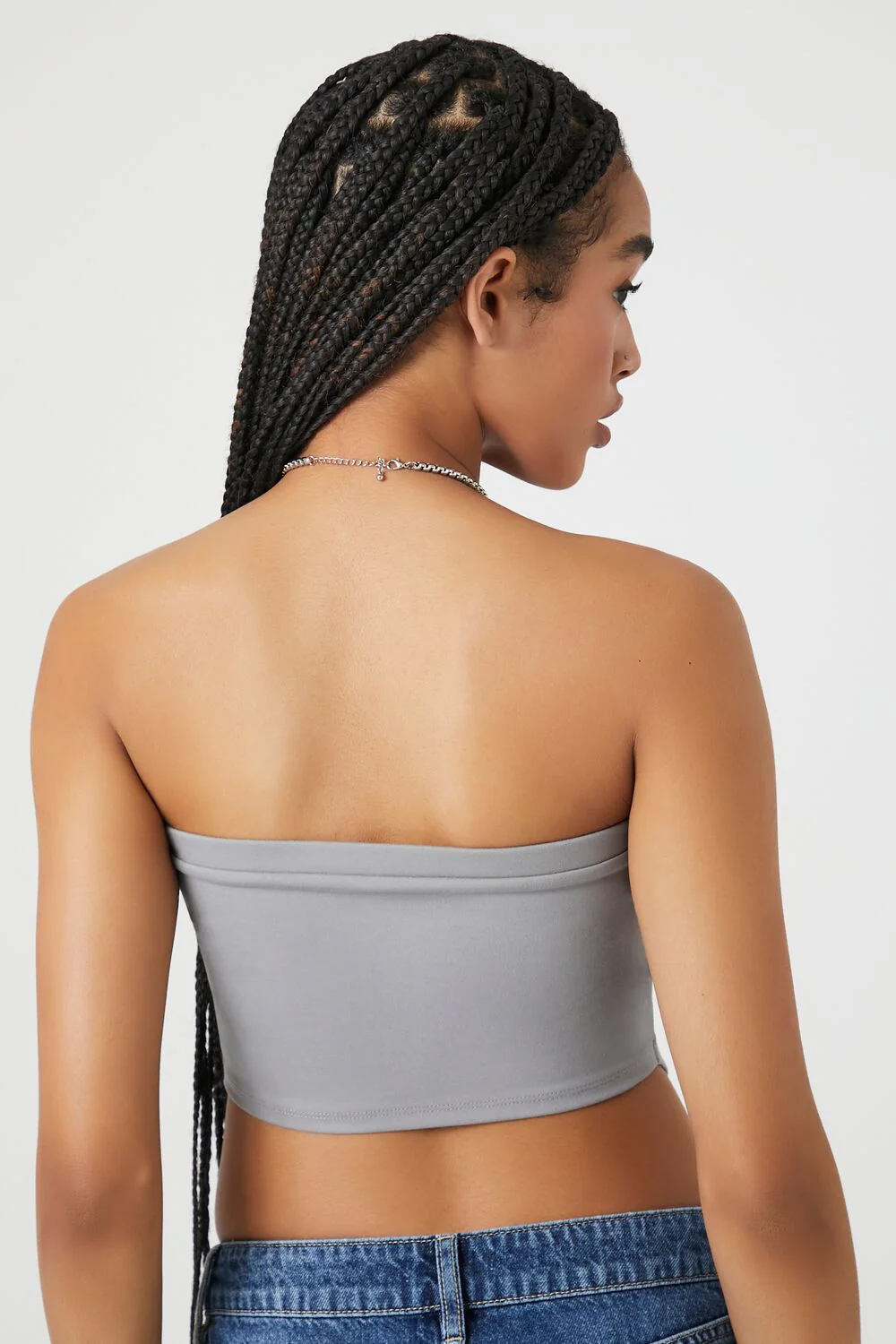Ponte Knit Curved-Hem Tube Top - Image 3
