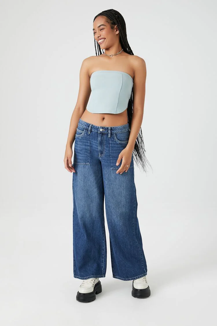 Ponte Knit Curved-Hem Tube Top - Image 9