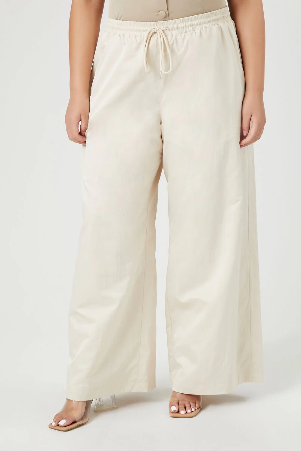 Plus Size Twill Wide-Leg Pants - Image 2
