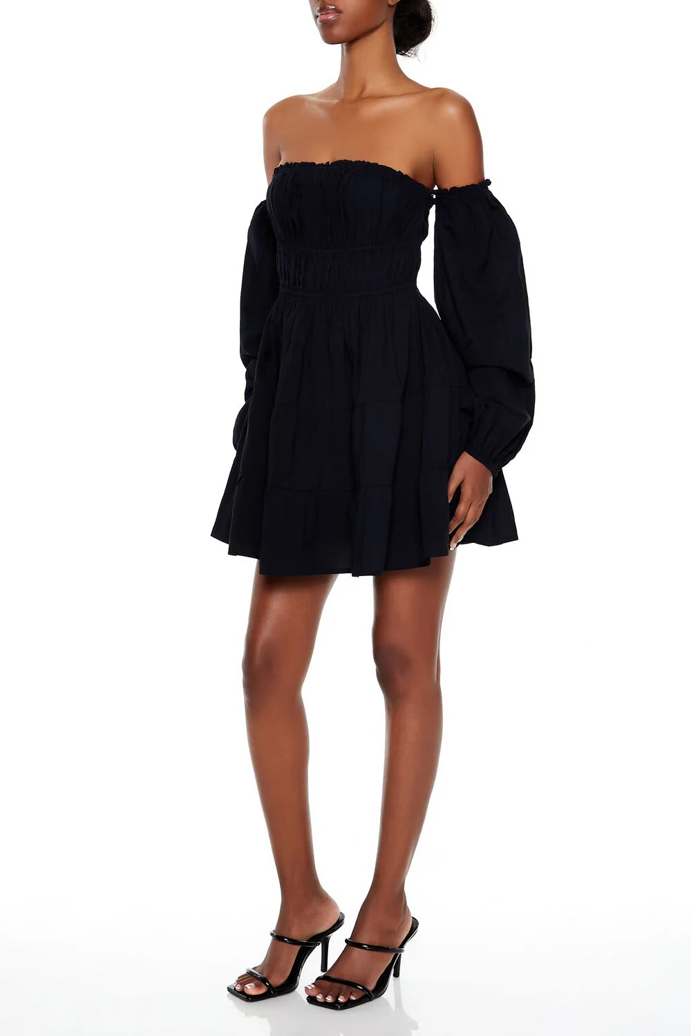 Off-the-Shoulder Babydoll Mini Dress - Image 3