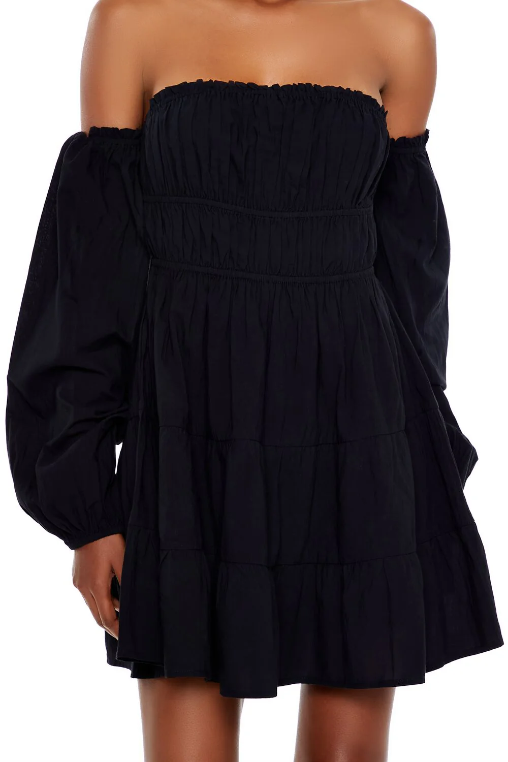 Off-the-Shoulder Babydoll Mini Dress - Image 5